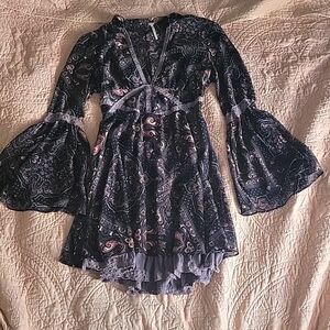 Free people bell sleeve mini dress